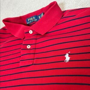 Polo Ralph Lauren Men’s XL Red Striped Long Sleeve Polo Shirt